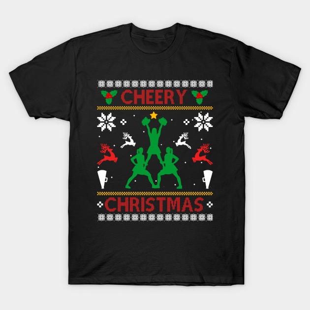 Cheerleading Merry Christmas T-Shirt by TeeSky